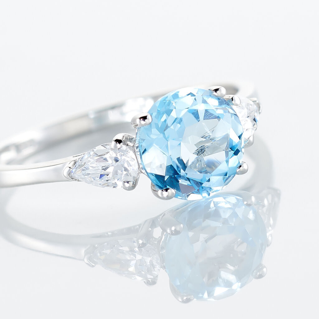 Bague Giana Or Blanc Topaze Et Oxyde De Zirconium - Spannringe Damen | OROVIVO