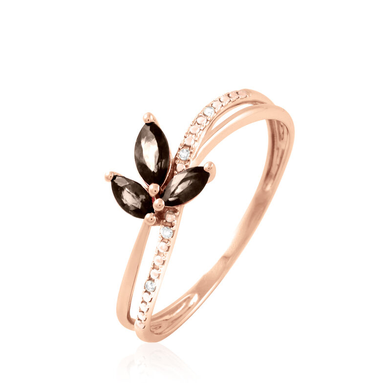 Bague Angie Or Rose Quartz Et Diamant - Spannringe Damen | OROVIVO