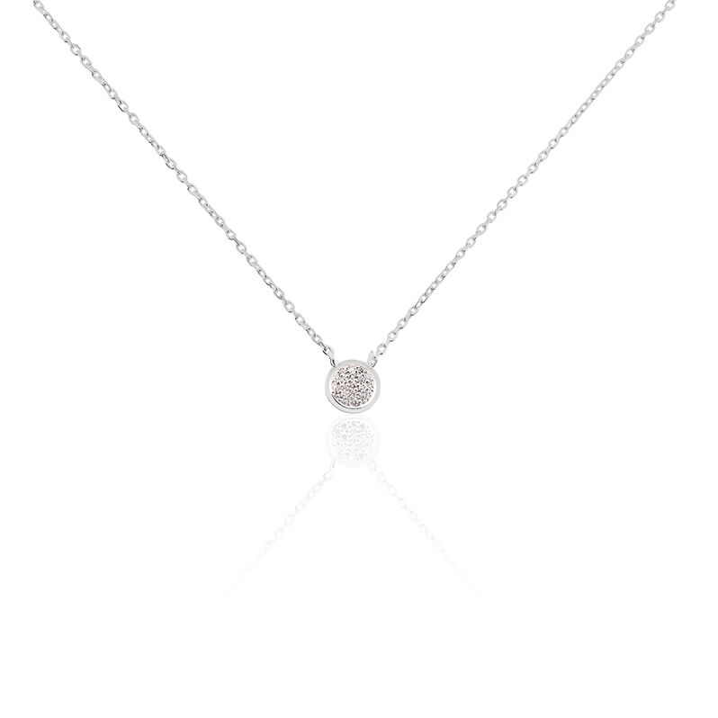 Collier Argent Rhodie Vickie Forme Ronde Pavage Oxydes De Zirconium - Spannringe Damen | OROVIVO