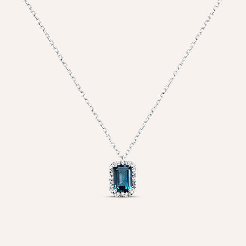 Collana Amélie Oro Bianco Topazio Cubic Zirconia - Spannringe Damen | OROVIVO