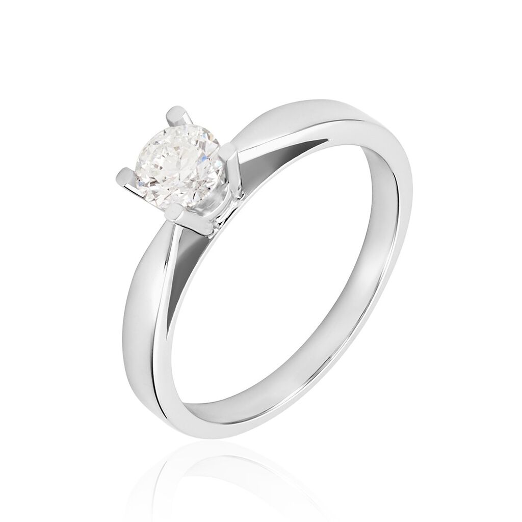 Bague Solitaire Celina Or Blanc Diamant - Spannringe Damen | OROVIVO