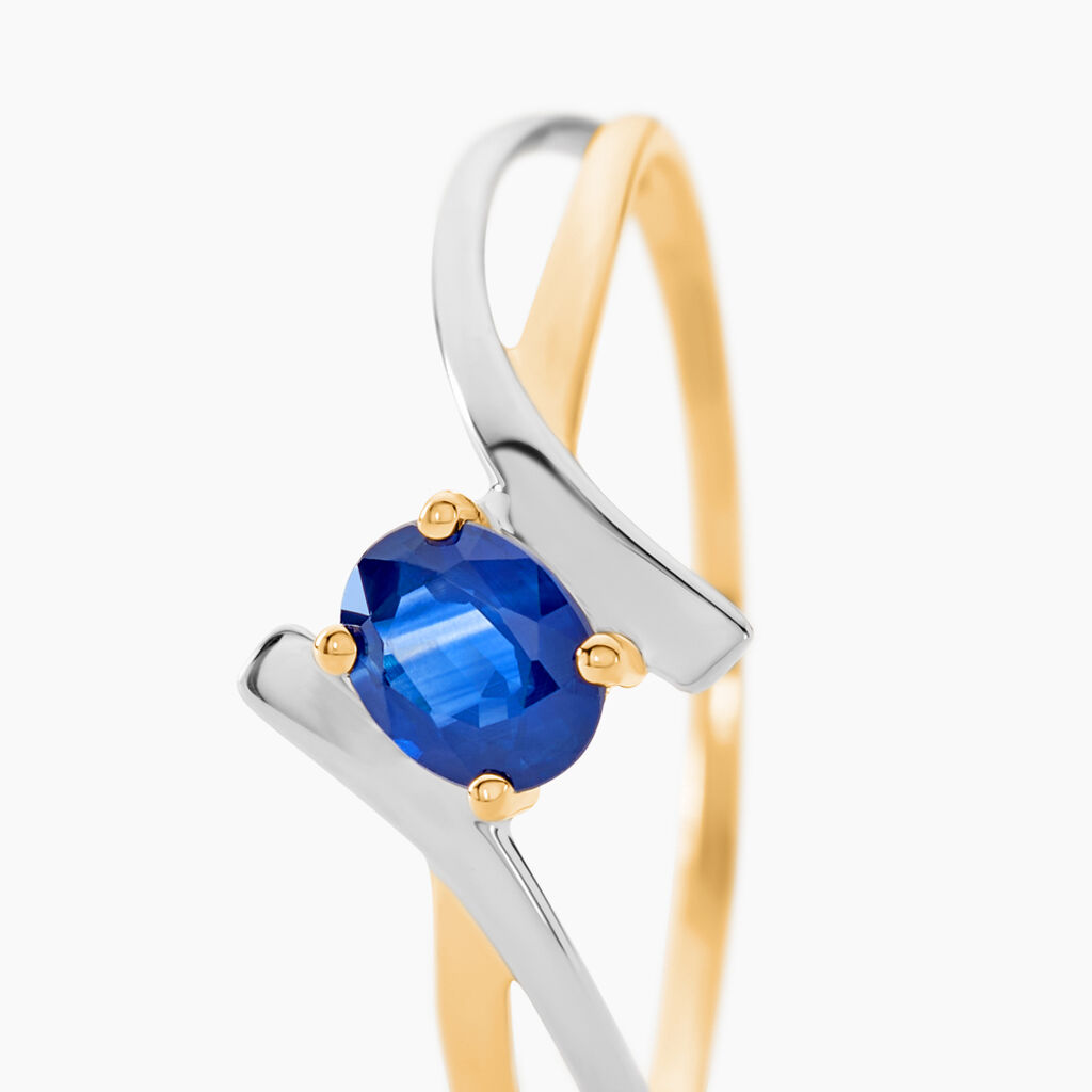 Bague Rosmunda Or Bicolore Saphir - Spannringe Damen | OROVIVO