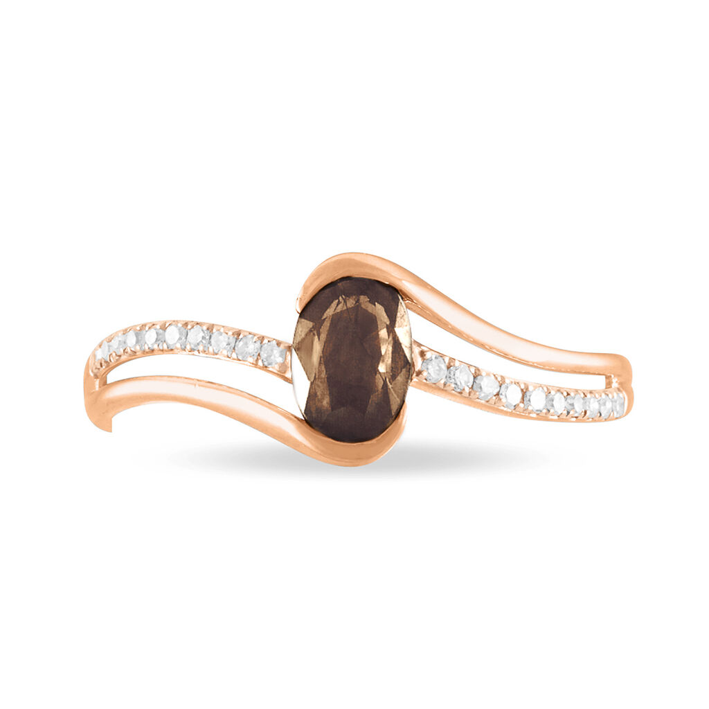 Bague Anja Or Rose Quartz Et Diamant - Spannringe Damen | OROVIVO