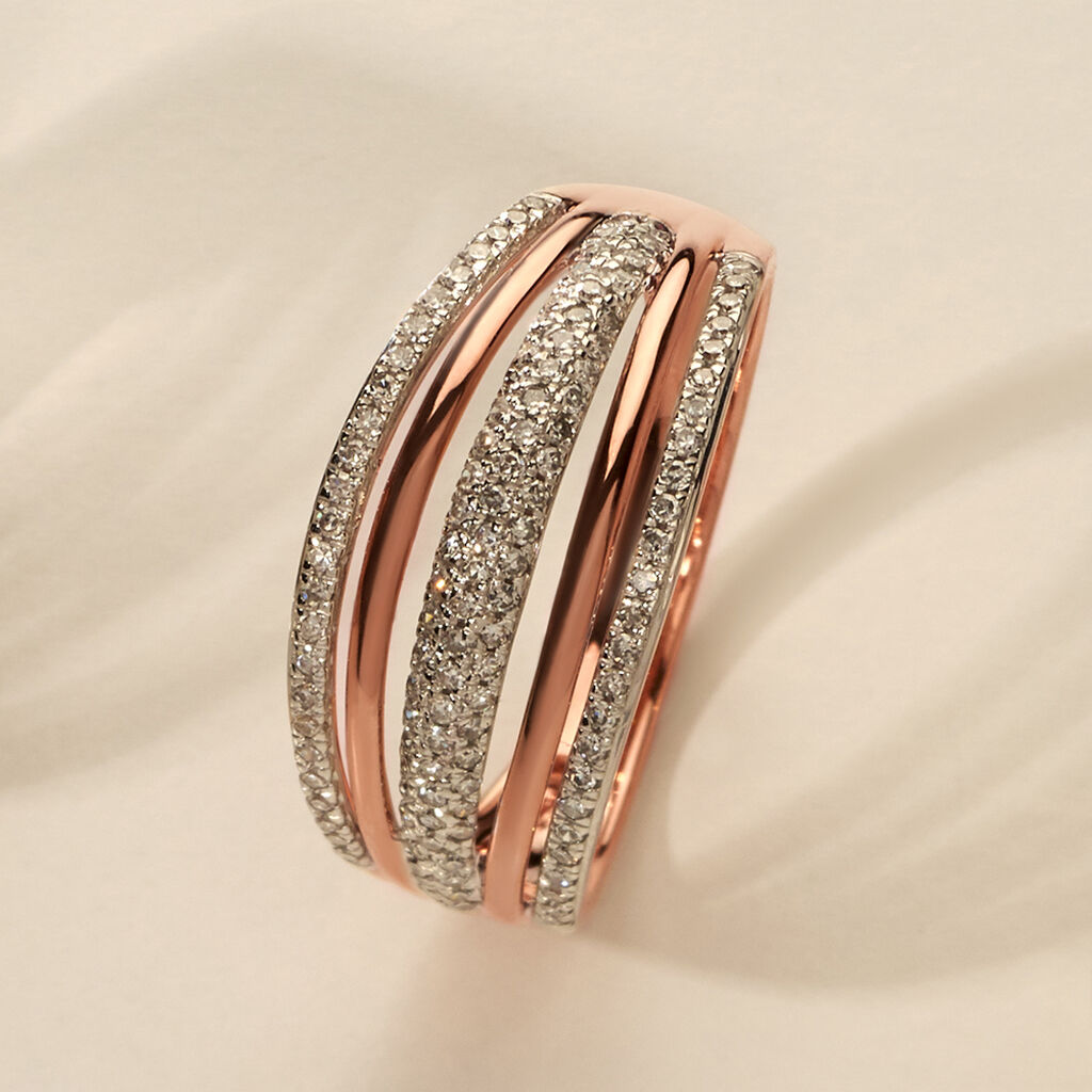 Damen Ring Rosegold 750 Diamant 0,33ct  - Ringe mit Stein Damen | OROVIVO