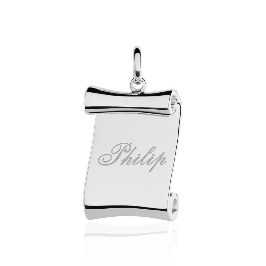 Parchemin Gravur Unisex Anhänger Silber 925, Anhänger ohne Stein