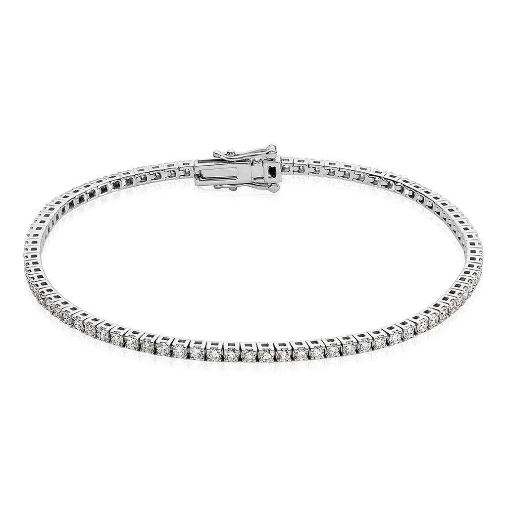 TESSA Damen Armband Weißgold 585 (14 Karat) Synthetischer Diamant Weiß 0,38 ct, Armband mit Stein