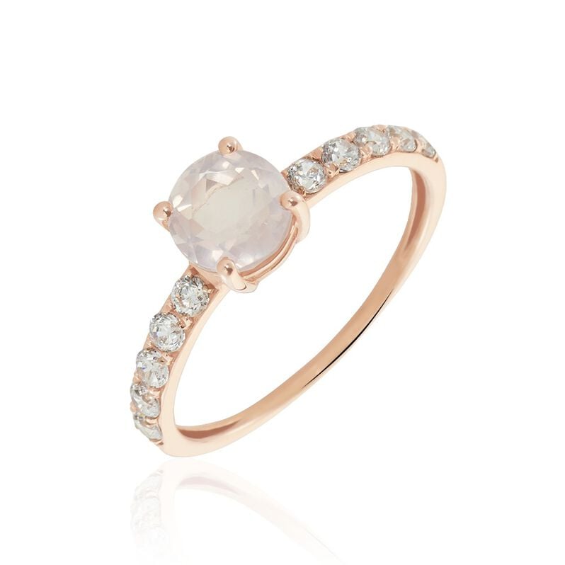 Bague Or Rose Monroe Quartz Oxydes De Zirconium - Spannringe Damen | OROVIVO