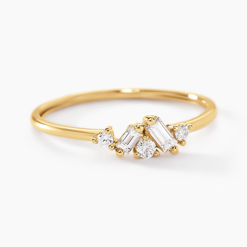 Bague Antigonus Or Jaune Diamant Synthétique - Spannringe Damen | OROVIVO