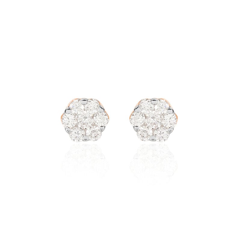 Damen Ohrstecker Rosegold 375 Diamant 0,26ct Merula  - Ohrstecker Damen | OROVIVO