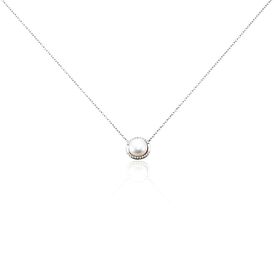 Damen Halskette Silber 925 Zuchtperle 8mm - Ketten mit Anhänger Damen | OROVIVO