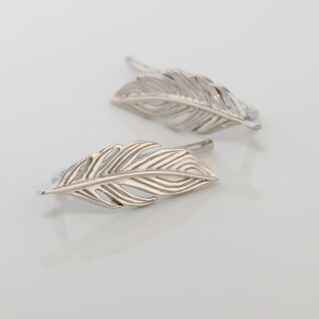 Boucles D'oreilles Grimpantes Lea Argent Blanc - Spannringe Damen | OROVIVO
