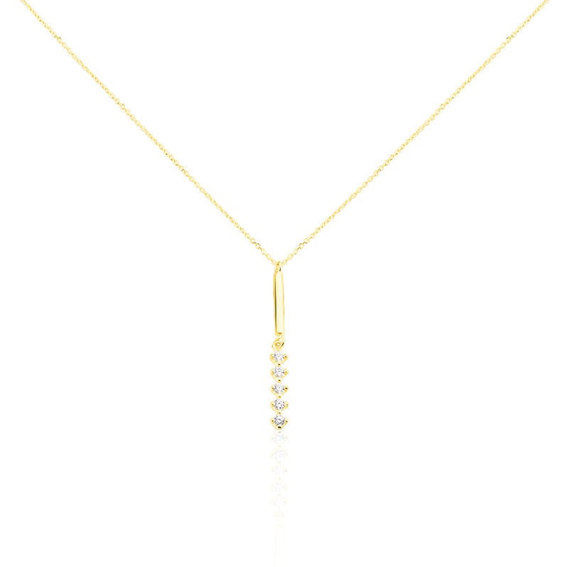 STARRY Damen Collier Gold 375 (9 Karat) Zirkonia Wei&szlig; - Halsketten Damen | OROVIVO