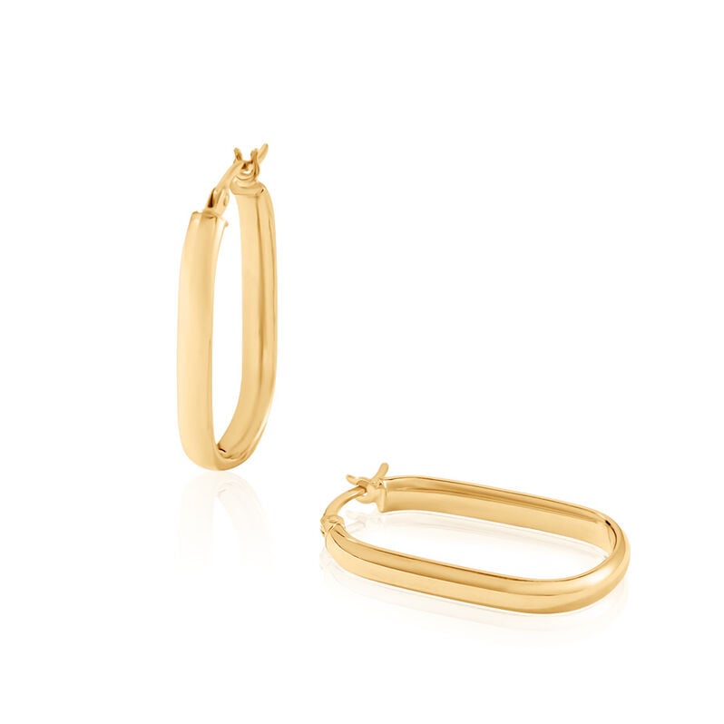 Oval Damen Creolen Gold 375 (9 Karat) - Creolen Damen | OROVIVO