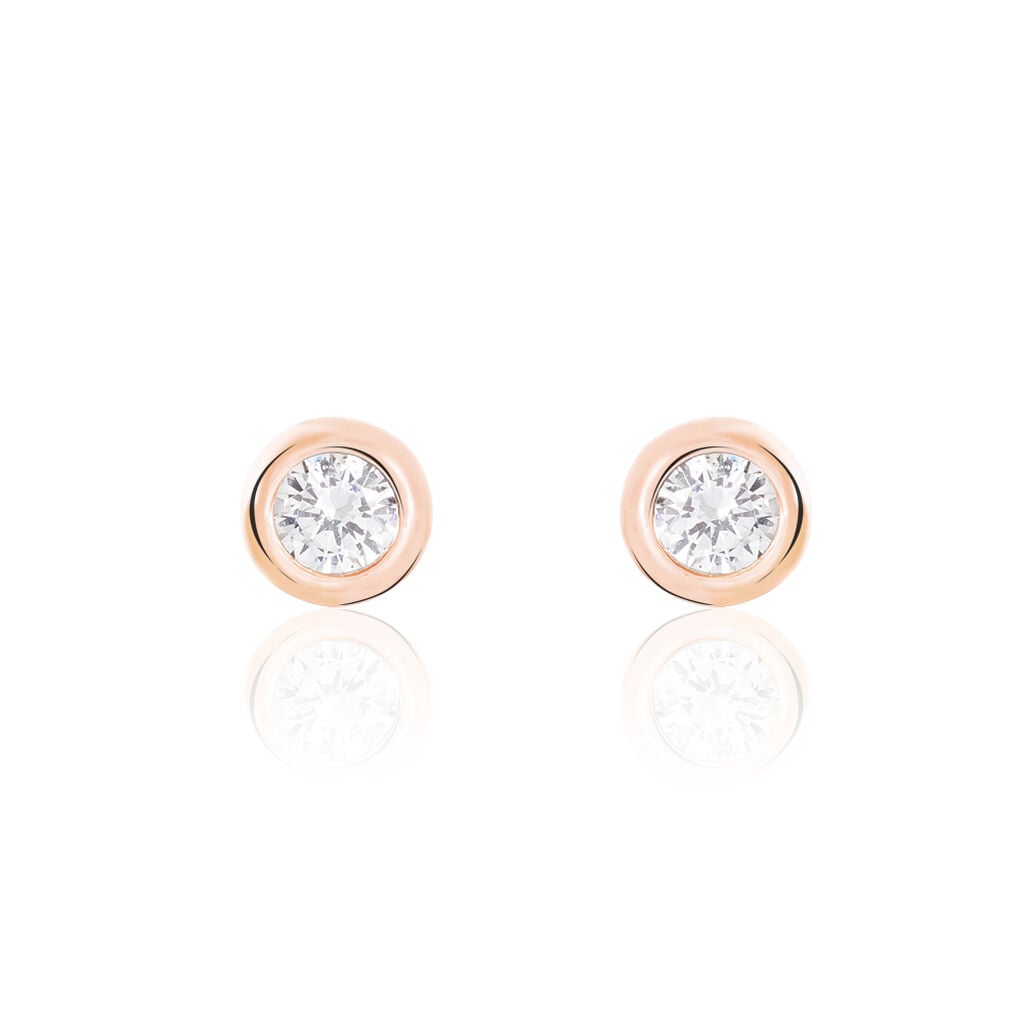SONYA Damen Ohrstecker Silber rosevergoldet 925 Zirkonia Wei&szlig; 1,93 ct