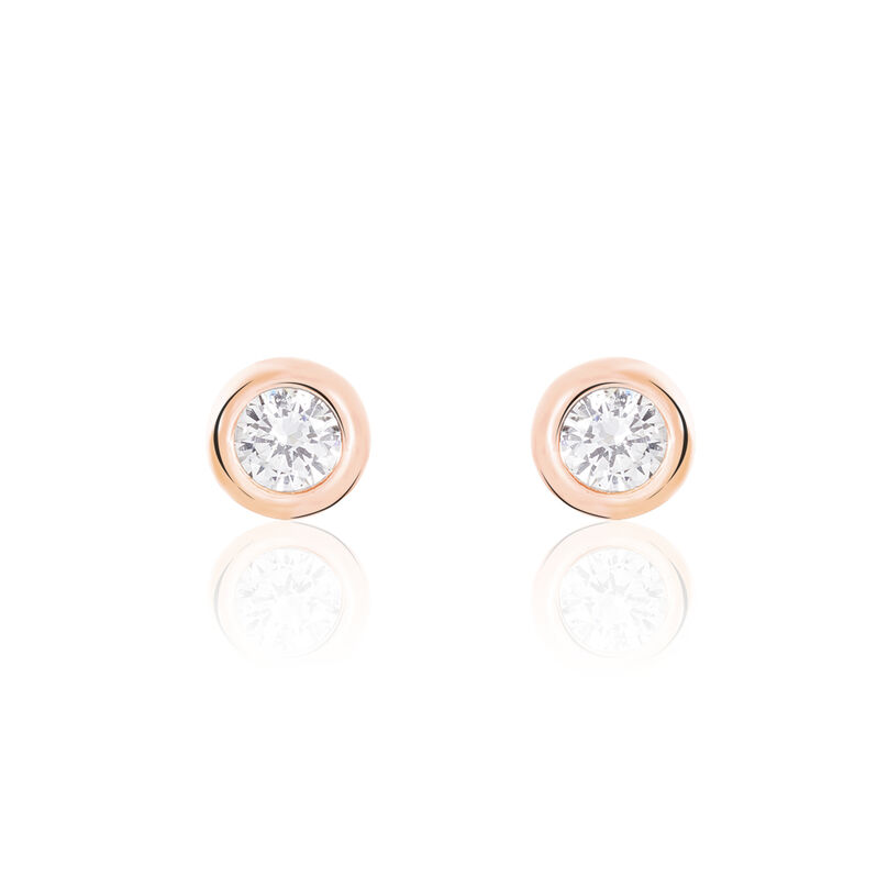 SONYA Damen Ohrstecker Silber rosevergoldet 925 Zirkonia Wei&szlig; 1,93 ct - Ohrstecker Damen | OROVIVO