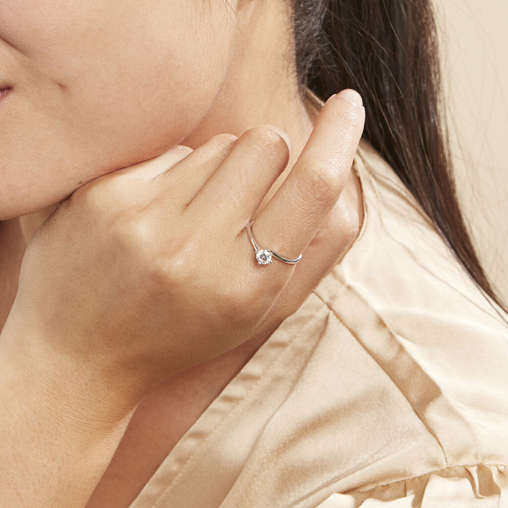Damen Ring Weißgold 750 synthetischer Diamant 0,52ct Symphonie  - Verlobungsringe Damen | OROVIVO