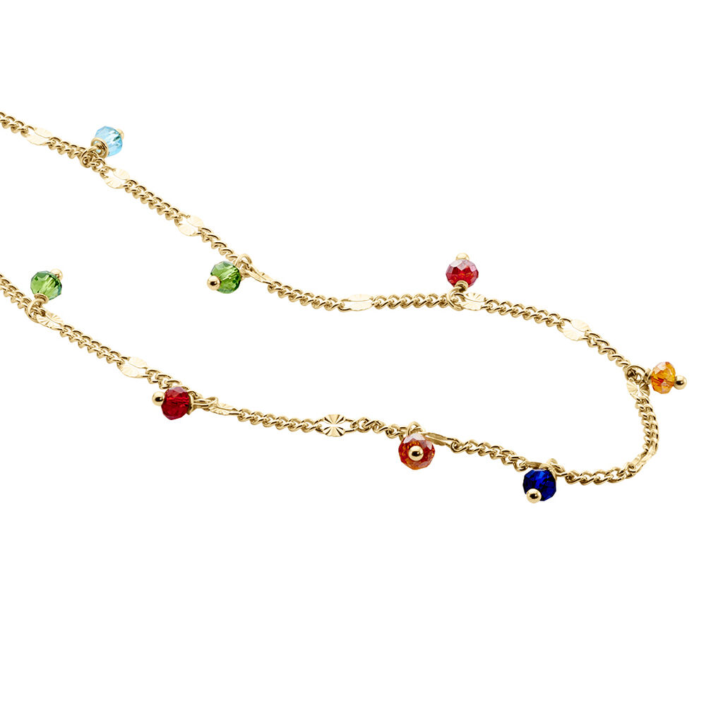 Damen Collier Silber vergoldet 925 Glas Multicolour Romana 1,10mm - Halsketten Damen | OROVIVO