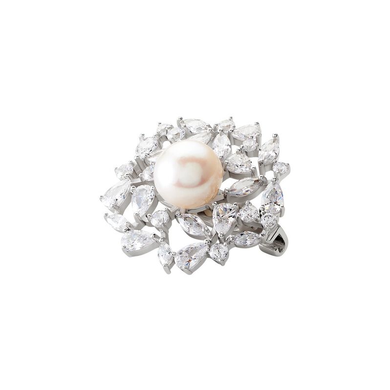 Broche Kaki Argent Rhodié Perle De Culture - Spannringe Damen | OROVIVO