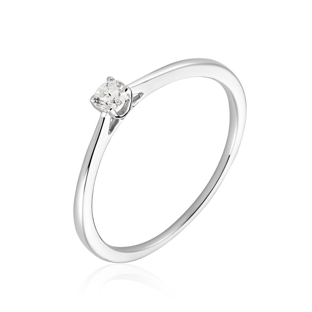 Damen Ring Weißgold 585 Diamant 0,11ct Victoria  - Ringe mit Stein Damen | OROVIVO