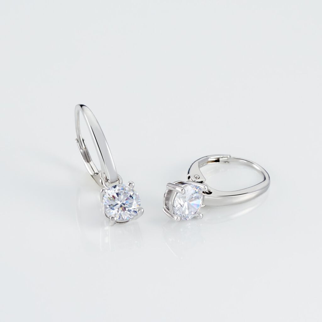 Damen Ohrringe Lang Silber 925 Zirkonia  - Ohrhänger Damen | OROVIVO