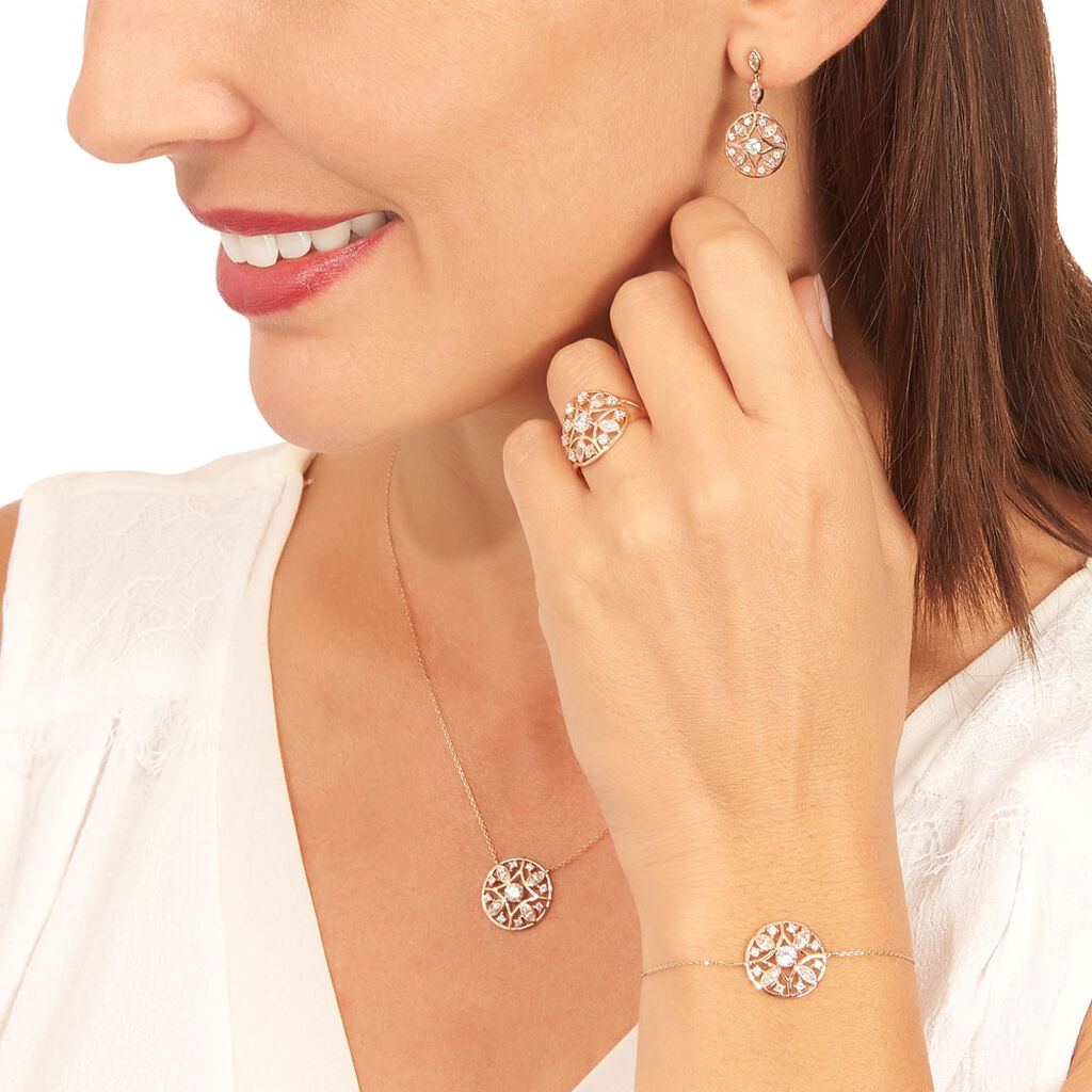 Bague Or Rose Weena Ajouree Oxydes - Spannringe Damen | OROVIVO