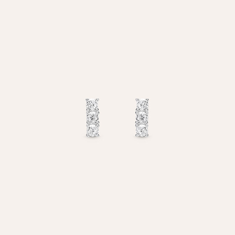 Orecchini Lobo Trilogy Silver Elegance Argento Rodiato Cubic Zirconia - Spannringe Damen | OROVIVO