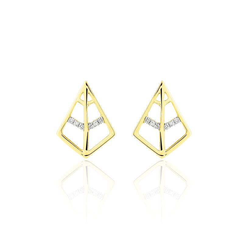 Boucles D'oreilles Puces Lani Or Jaune Diamant - Spannringe Damen | OROVIVO