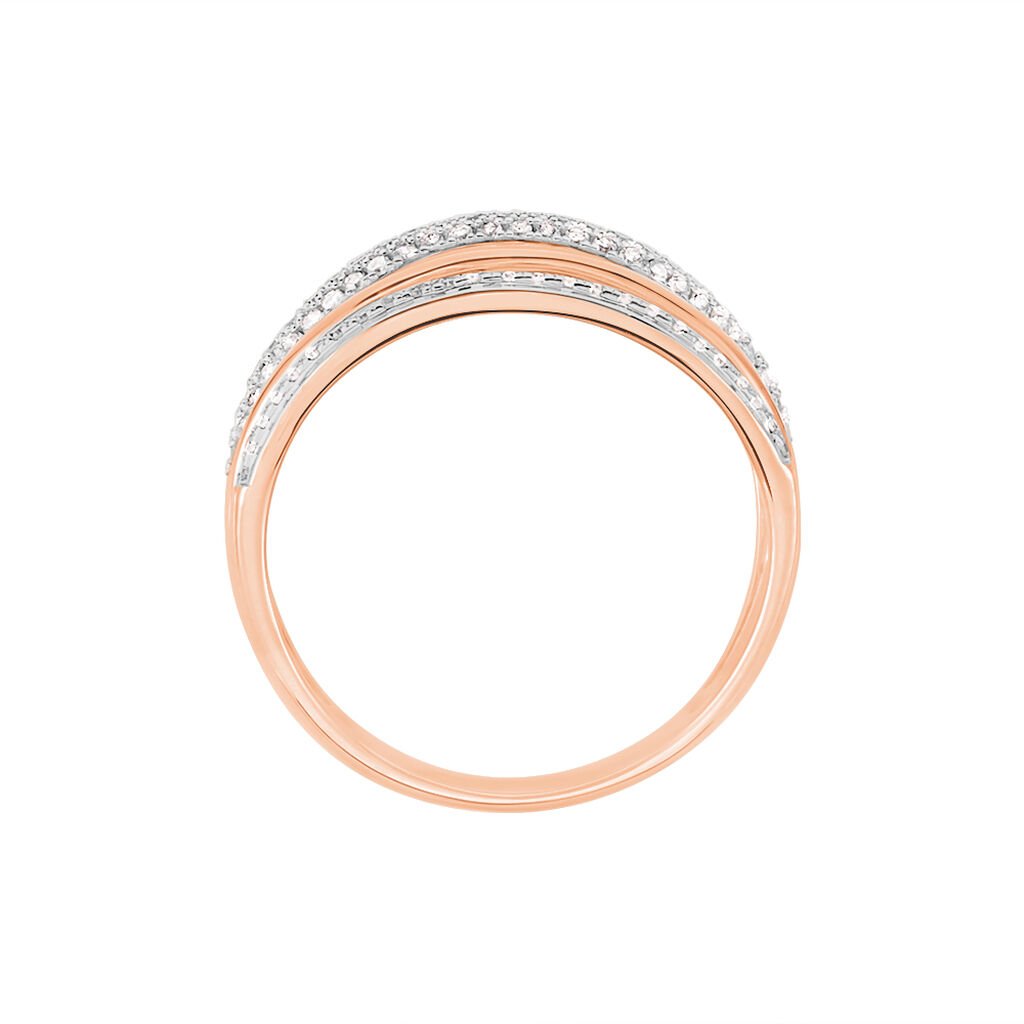 ROSANNA Damen Ring Rosegold 585 (14 Karat) Diamant Wei&szlig; 0,33 ct Barren