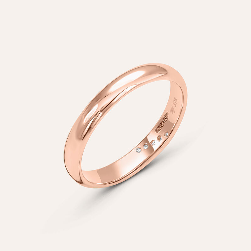 Fede Comoda 3 mm Oro Rosa Diamante - Spannringe Damen | OROVIVO