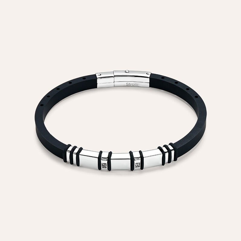 Bracciale Man Code Acciaio Cubic Zirconia - Spannringe Herren | OROVIVO