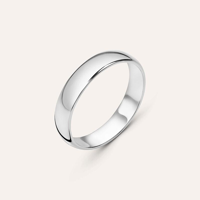 Fede Mantovana 4.5 mm Oro Bianco - Spannringe Unisex | OROVIVO
