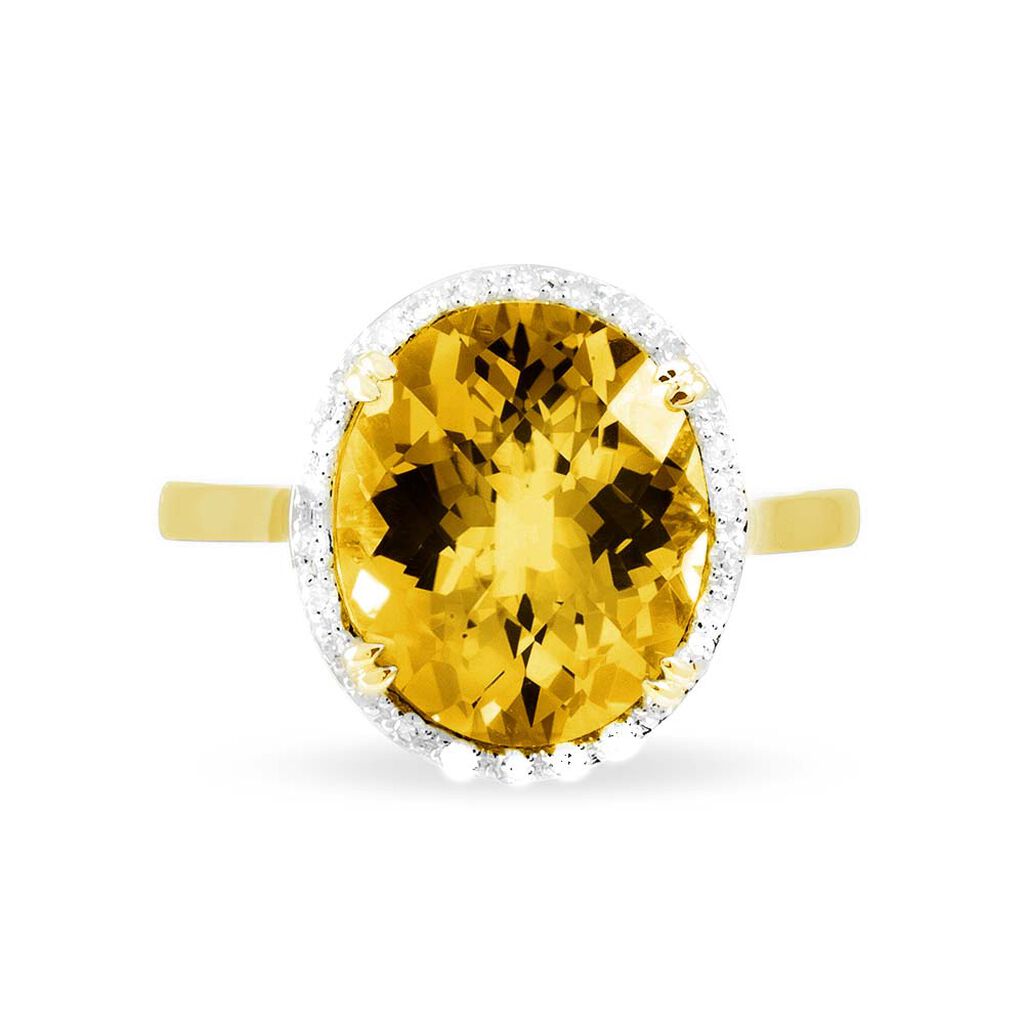 Bague Anna Or Jaune Citrine Et Diamant - Spannringe Damen | OROVIVO