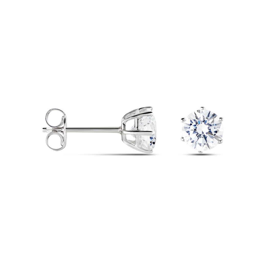 Damen Ohrstecker Weißgold 375 Zirkonia Krappe 6  - Sommerschmuck Damen | OROVIVO