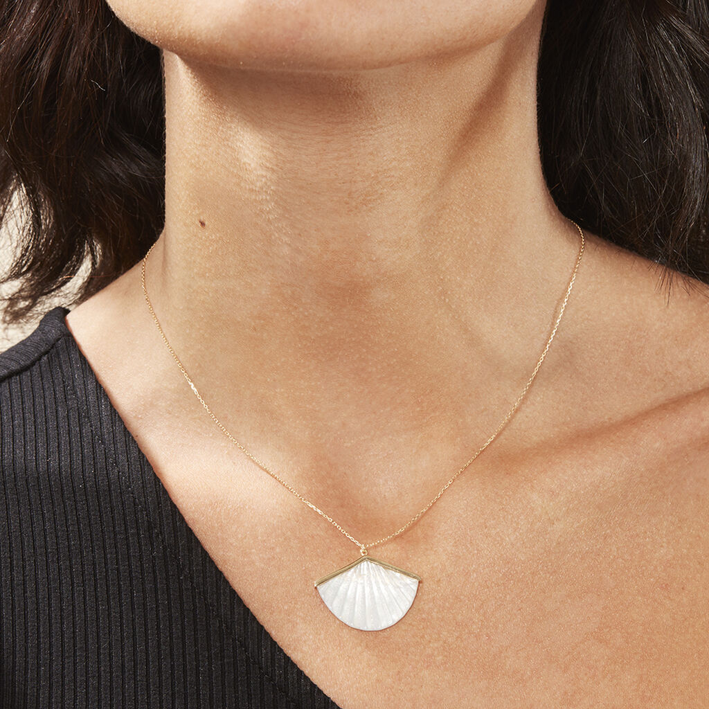 Damen Collier Gold 375 Perlmutt Perlmutt Arielle - Sommerschmuck Damen | OROVIVO