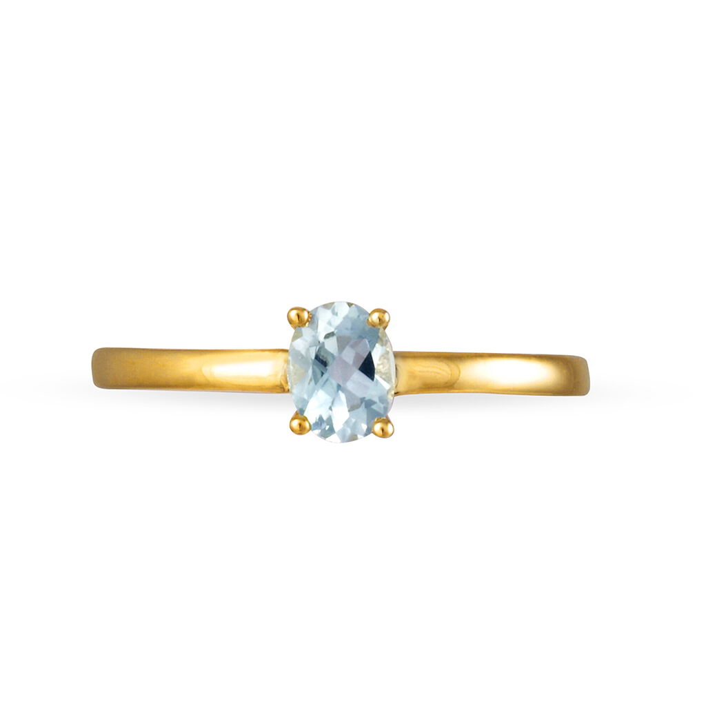 Bague Lily Or Jaune Aigue Marine - Spannringe Damen | OROVIVO