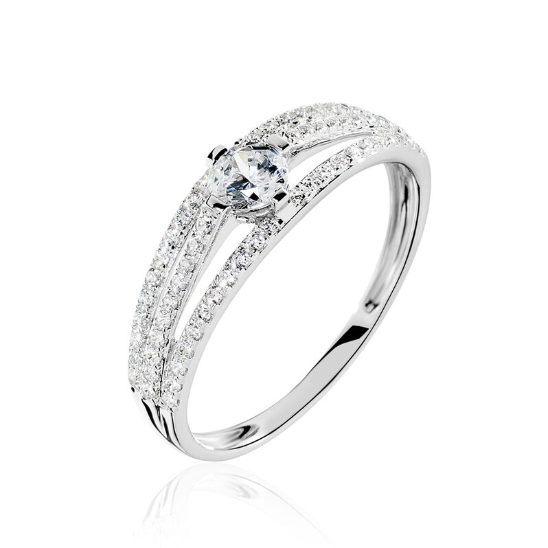 Bague Or Blanc Oxyde De Zirconium - Spannringe Damen | OROVIVO