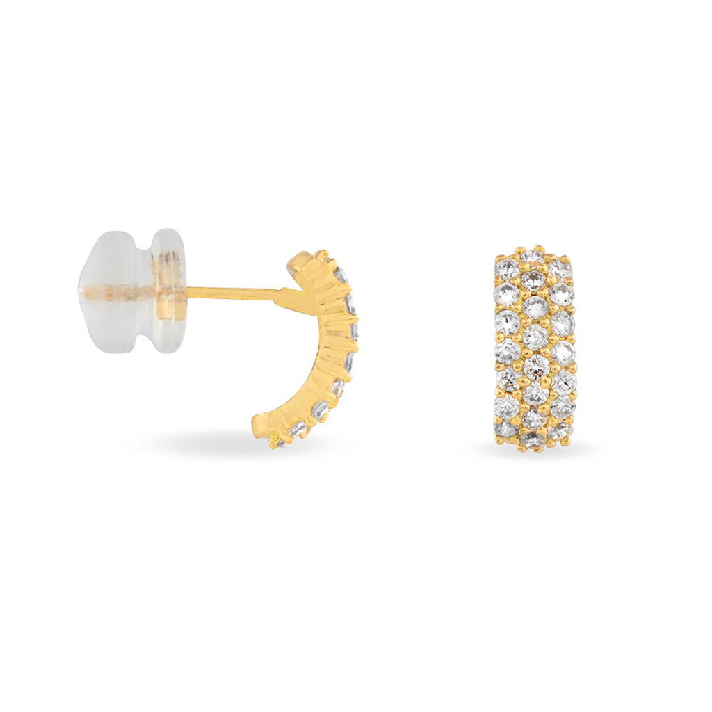Damen Steckcreolen Gold 375 Zirkonia  - Creolen Damen | OROVIVO