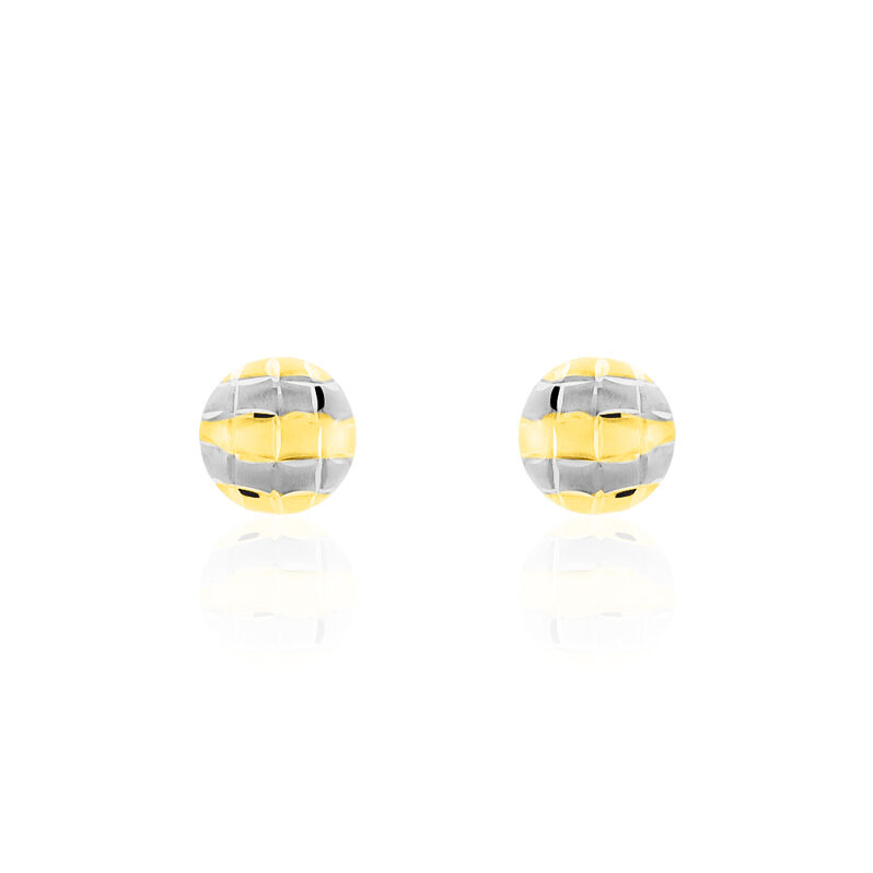 TAKKA Damen Ohrstecker Gold Bicolor 375 (9 Karat) Halbkugel - Ohrstecker Damen | OROVIVO