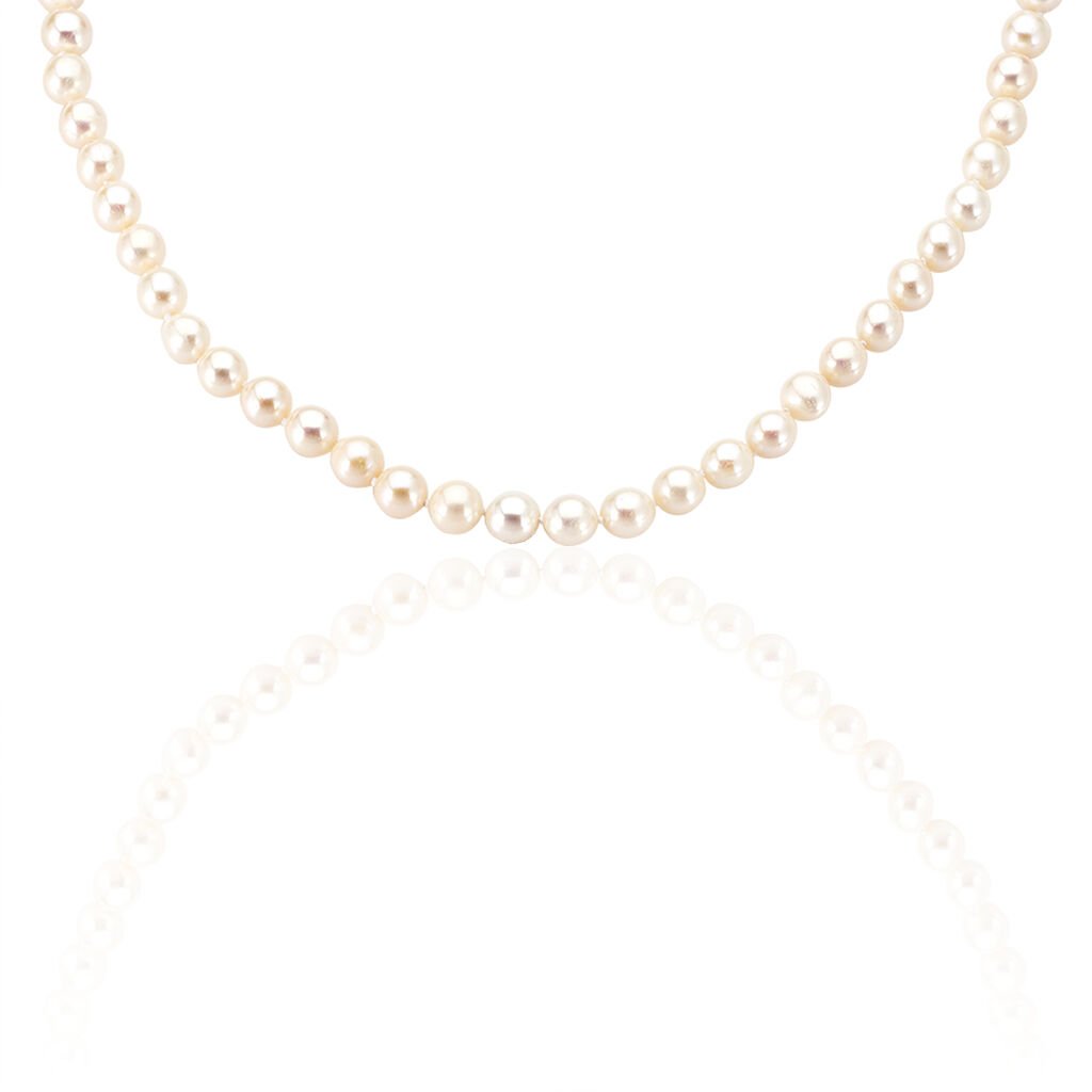 ALDEPHIA Damen Collier Silber 925 Zuchtperle Perlmutt B 1 mm