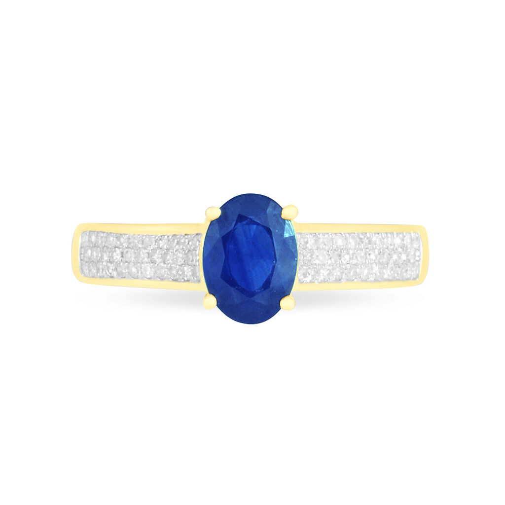 Bague Crista Or Jaune Saphir Et Diamant - Spannringe Damen | OROVIVO