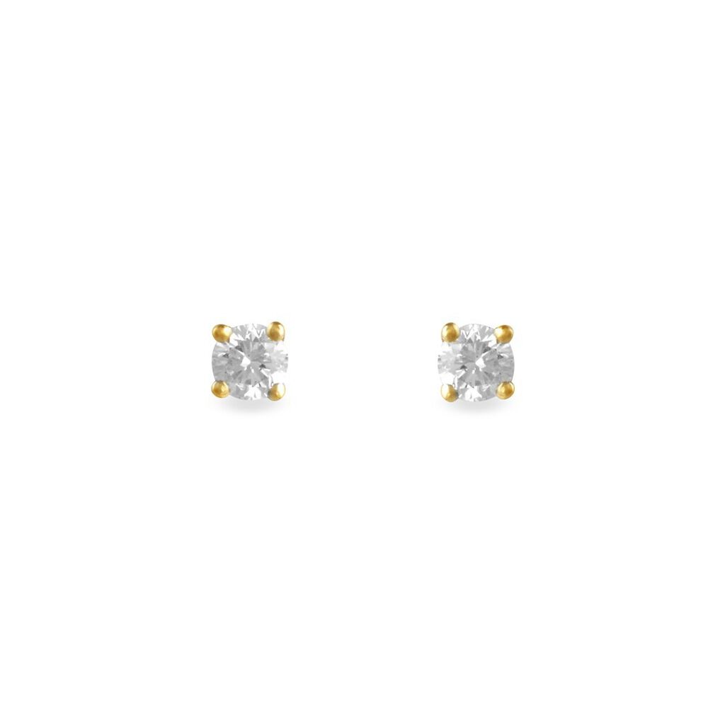 Boucles D'oreilles Puces Collection Victoria Or Jaune Diamant - Spannringe Damen | OROVIVO