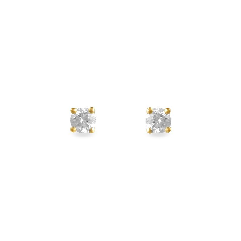 Boucles D'oreilles Puces Collection Victoria Or Jaune Diamant - Spannringe Damen | OROVIVO