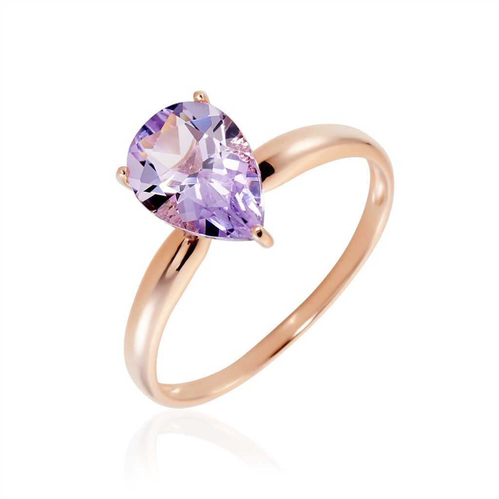 ROSWITA Damen Ring Silber rosevergoldet 925 Amethyst Violett 1,4 ct