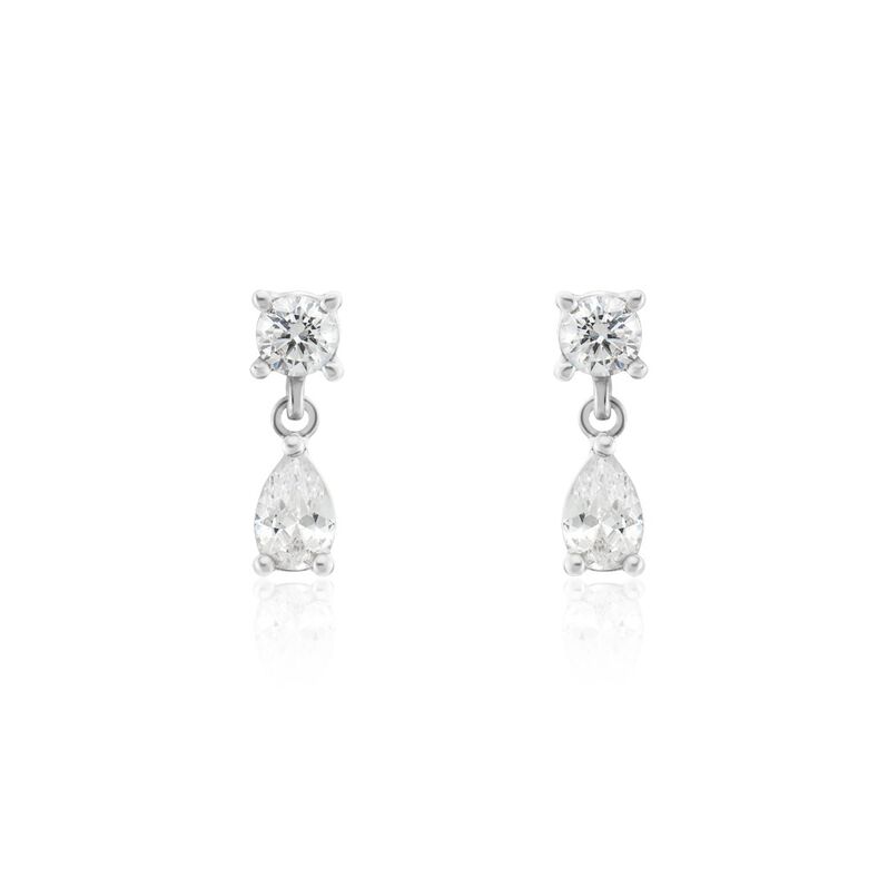 Boucles D'oreilles Pendantes Argent Weiss Braidy Oxydes De Zirconium - Spannringe Damen | OROVIVO