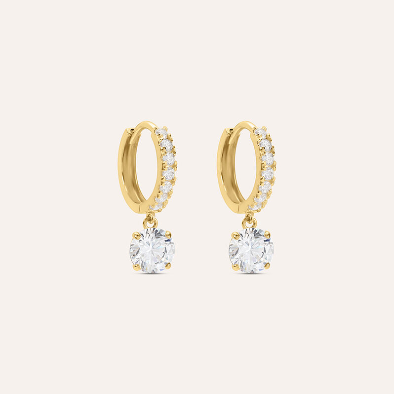 Orecchini A Cerchio Toujours Oro Giallo Cubic Zirconia - Spannringe Damen | OROVIVO