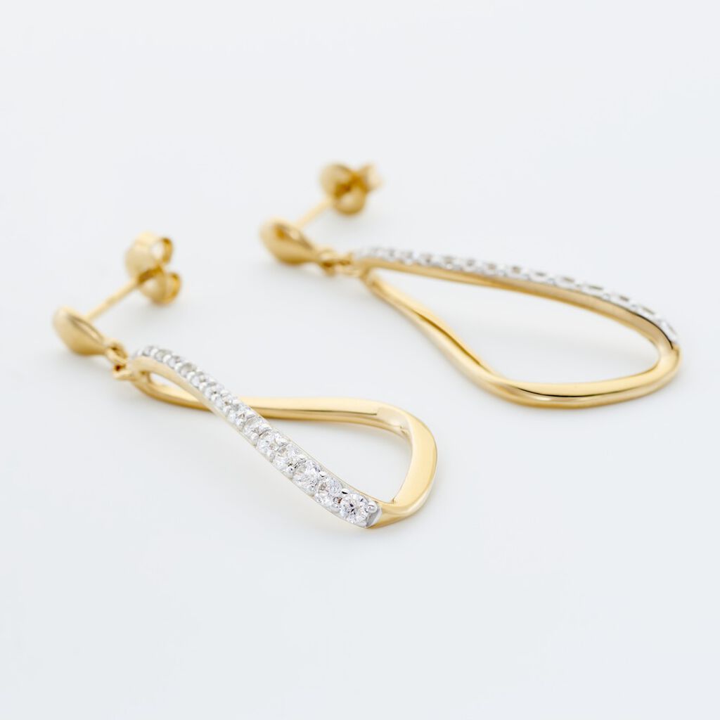 Damen Ohrhänger Messing Gold 750 plattiert   - Ohrringe mit Stein Damen | OROVIVO