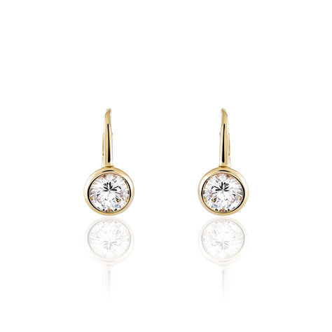 Damen Ohrhänger 18 Karat Vergoldet Zirkonia 8mm Malena - Ohrhänger Damen | OROVIVO