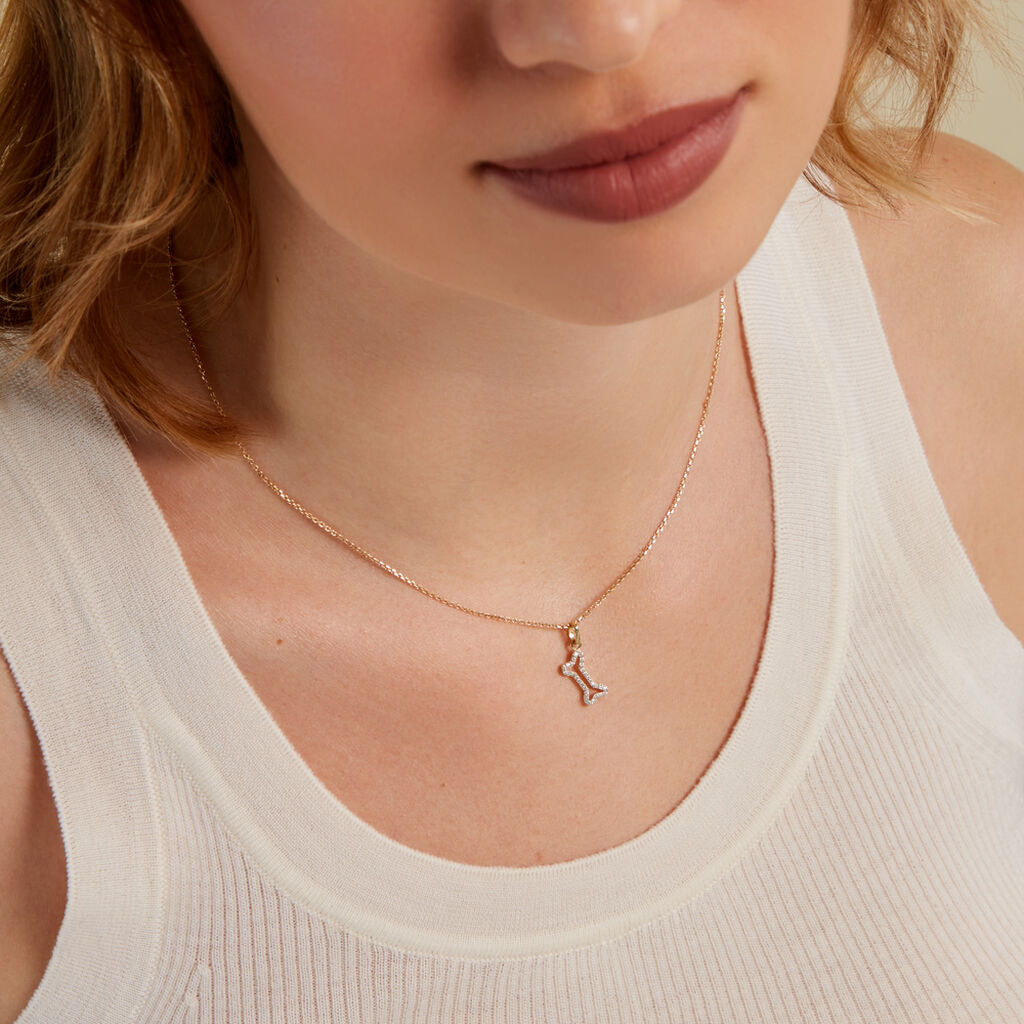 MILOW Unisex Anh&auml;nger Gold 333 (8 Karat) Andere Steine Wei&szlig;