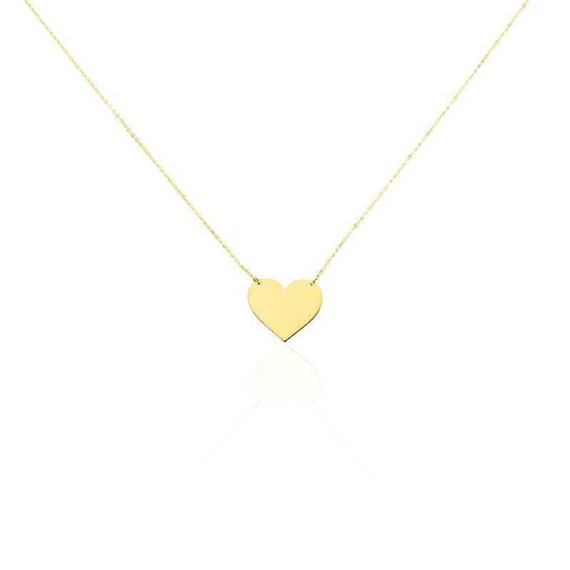 Valeria Gravur Damen Collier Gold 375 (9 Karat) Herz B 0,2 mm - Halsketten Damen | OROVIVO