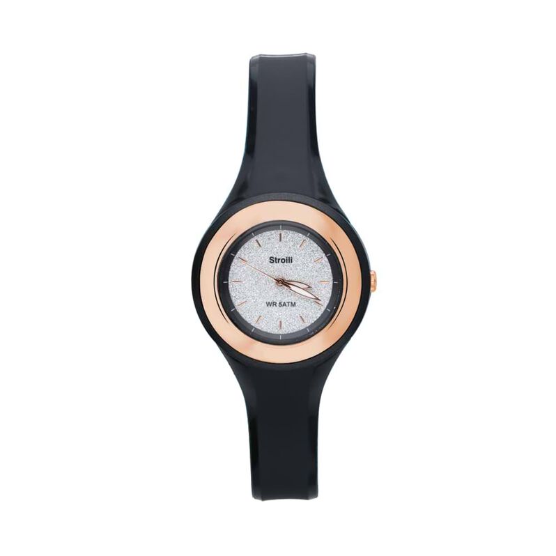 Los Angeles Orologio So Fancy 3H nero con ghiera dorata e quadrante glitter - Spannringe Damen | OROVIVO